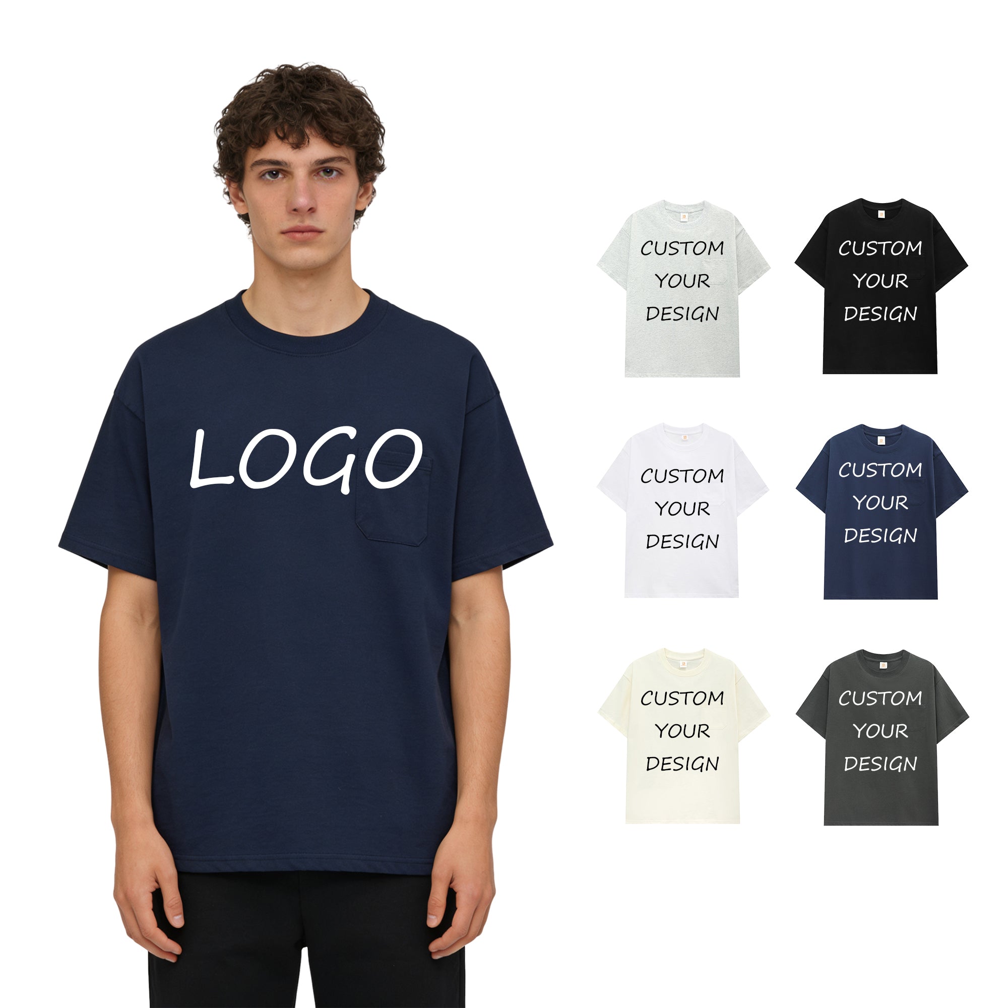 Customized Heavyweight Blanks Oversized Heavy Cotton High Quality Screen Print Streetwear Dtf Transfers for t Shirts