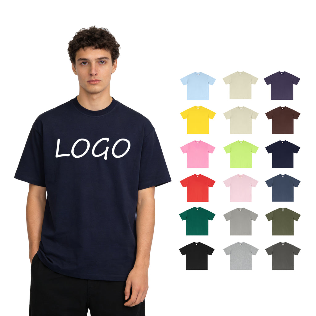 Customized t Shirts Streetwear High Quality 100% Cotton Drop Shoulder Puff Print Heat Transfers for T-shirts