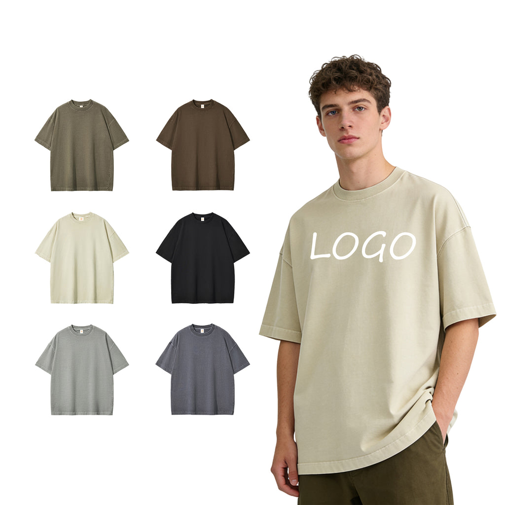 Heavyweight Streetwear 100% Cotton Custom Vintage Acid Wash Screen Printed Heat Transfers for T-shirts