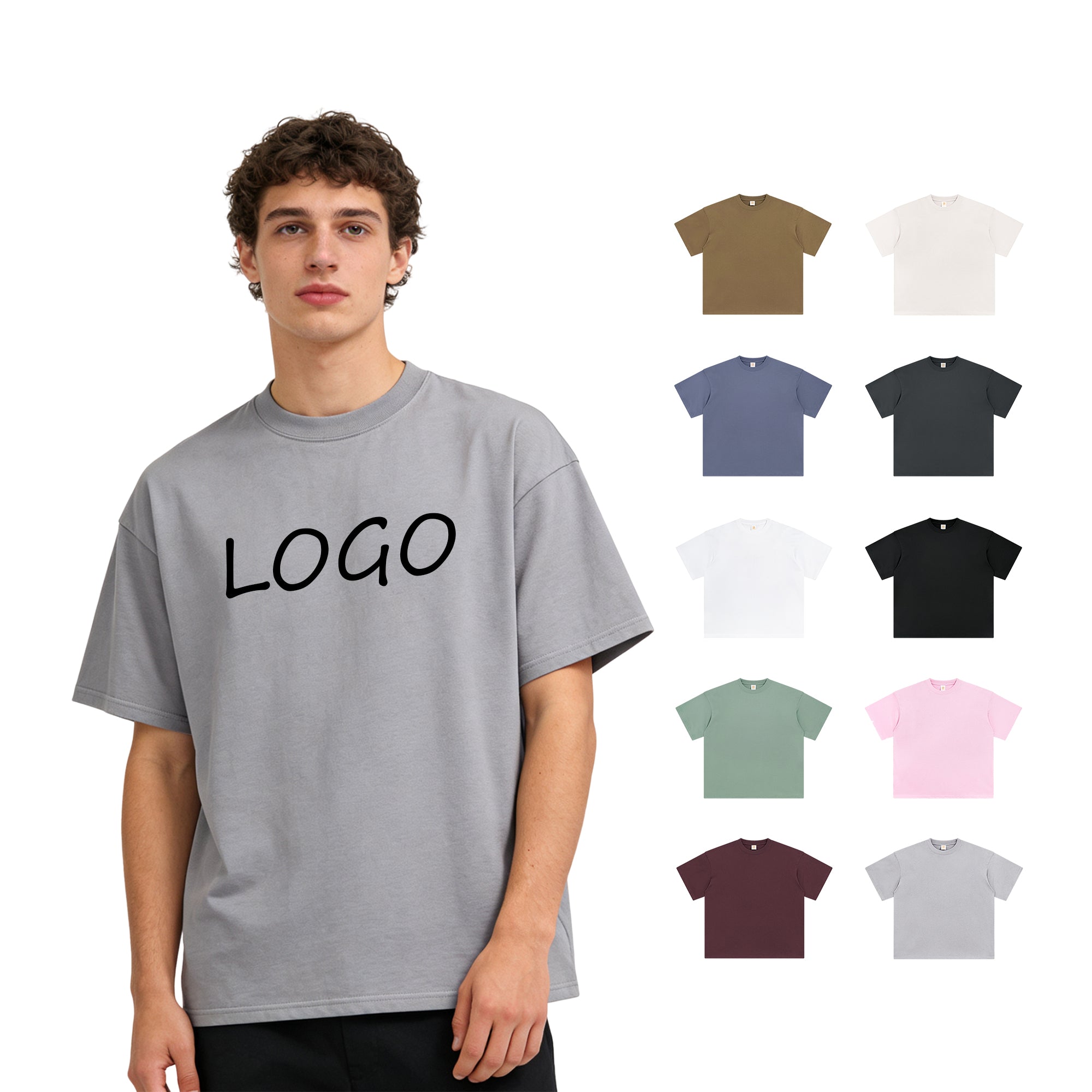 Oversized Basic Loose Drop Shoulder Sublimation 100% Cotton Screen Printed Short Sleeve Fashion Men's Printed T-shirts
