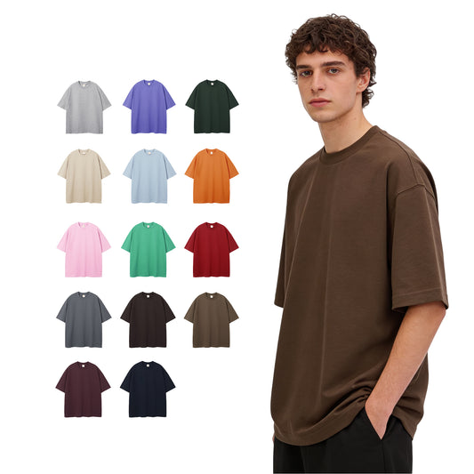 Heavyweight Short Sleeve Multicolored High Quality Custom Pure Color Drop Shoulder 100% Cotton Heat Transfers for T-shirts