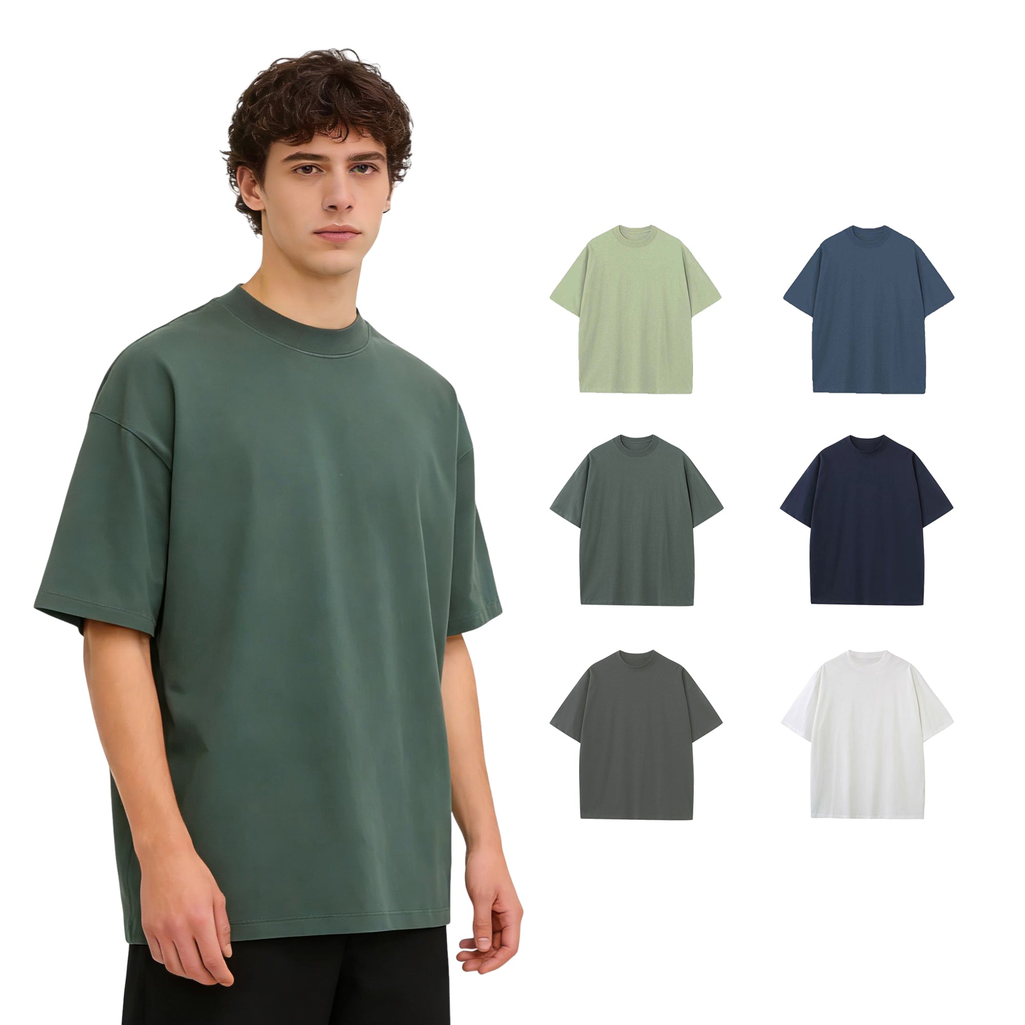Custom T-shirt logo 100% Cotton Heavyweight Blank Pure Color Round Neck Drop Shoulder Fashion t Shirt for Men High Quality