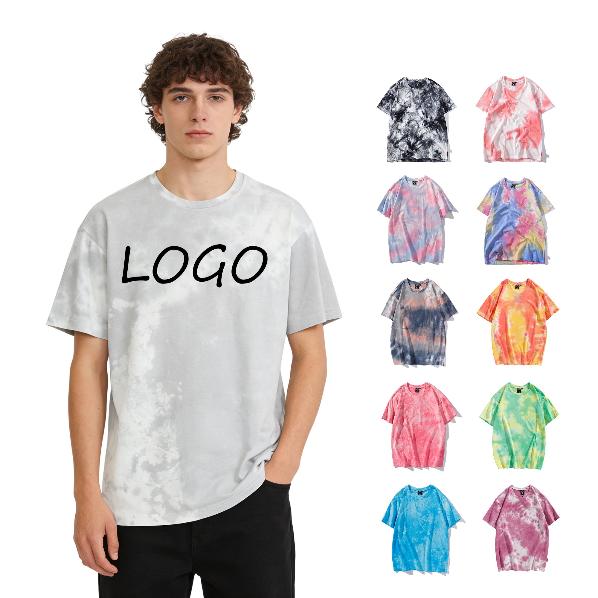 Colorful Drop Shoulder Fashionable New Style Hip Hop Streetwear Custom Puff Printing Loose t Shirts High Quality