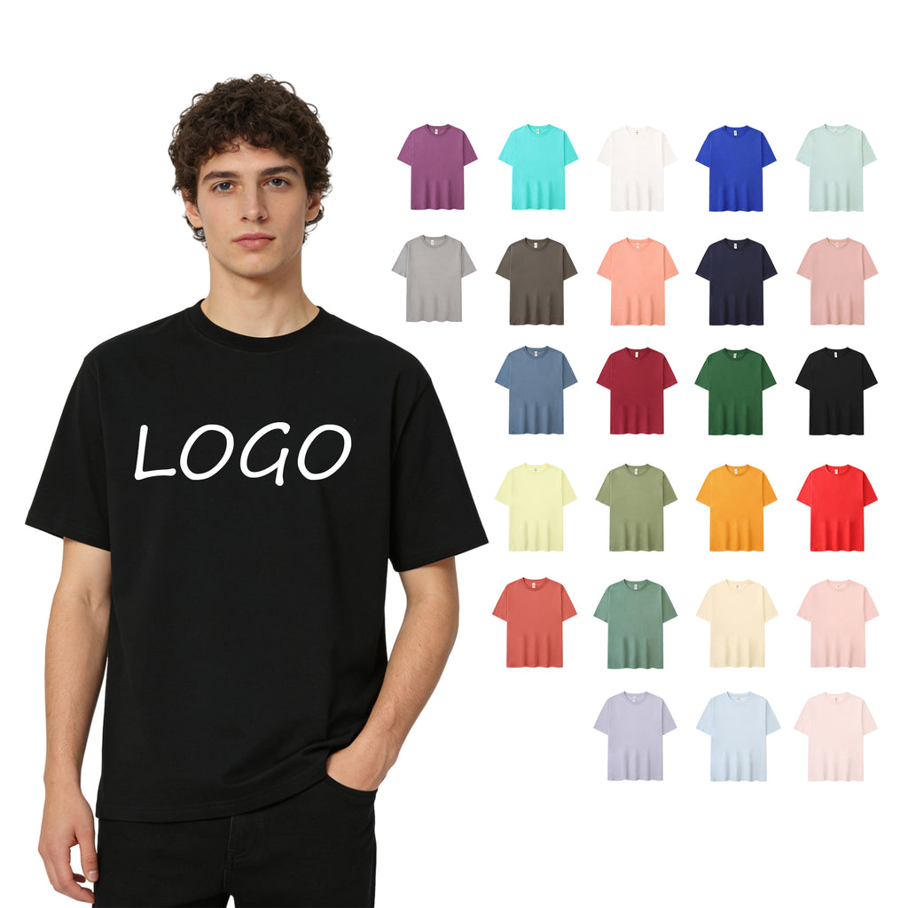 Men's T-shirts Custom Loose Short Sleeve Wholesale High Quality 100% Cotton Oversize Personalized Heat Transfers for T-shirts