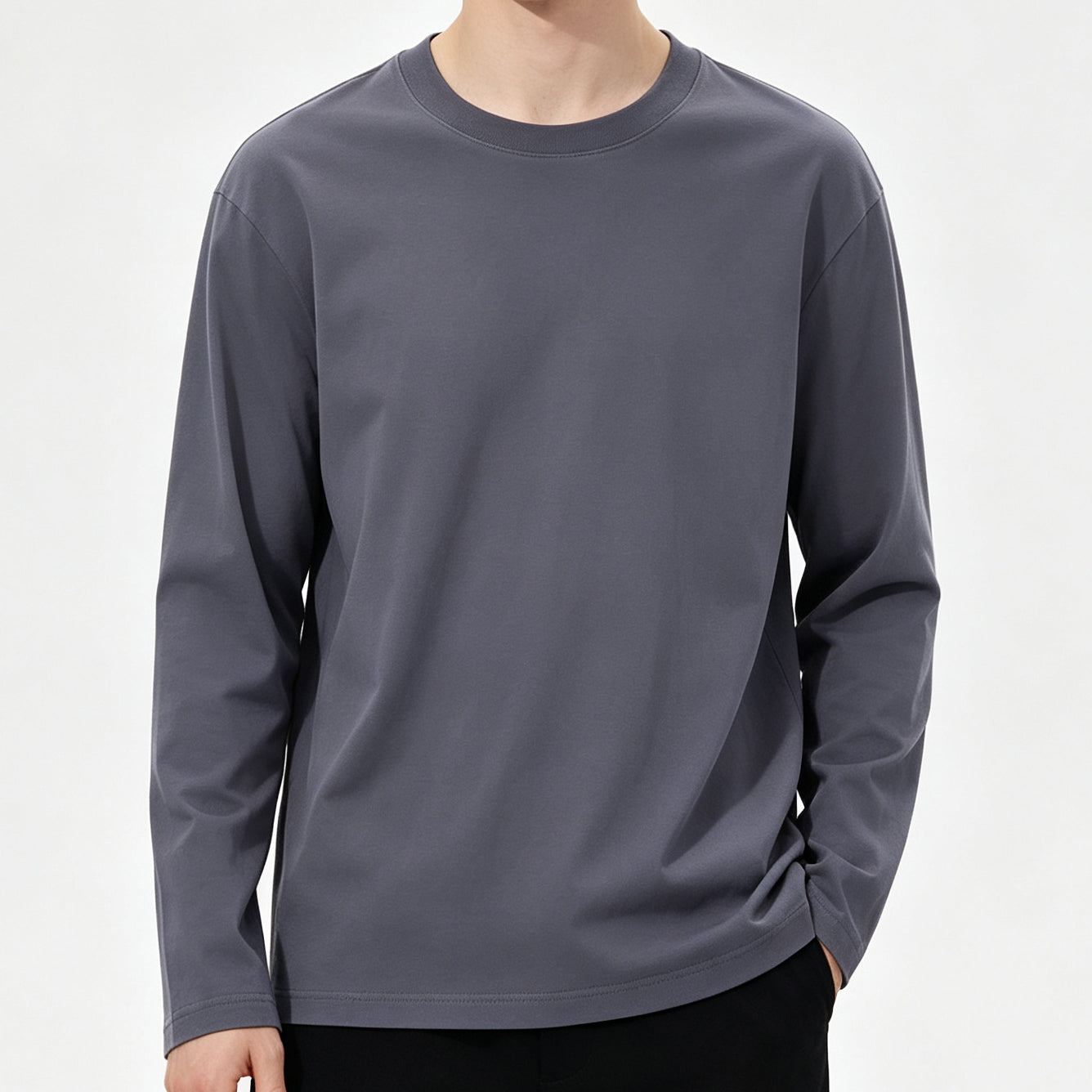 High Quality T-shirt Wholesale Low Price Vintage Embroidery logo Custom Washed 100% Cotton Men's Personalized Long Sleeve Tshirt
