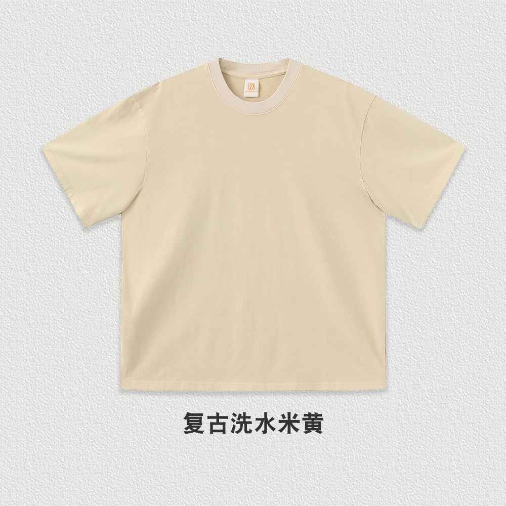 Custom Puff Printing Tshirt 2026 Summer New Style Fashionable Vintage Waxing Printing Acid Washe t Shirt for Men High Quality