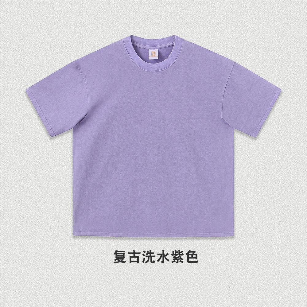 Custom Puff Printing Tshirt 2026 Summer New Style Fashionable Vintage Waxing Printing Acid Washe t Shirt for Men High Quality