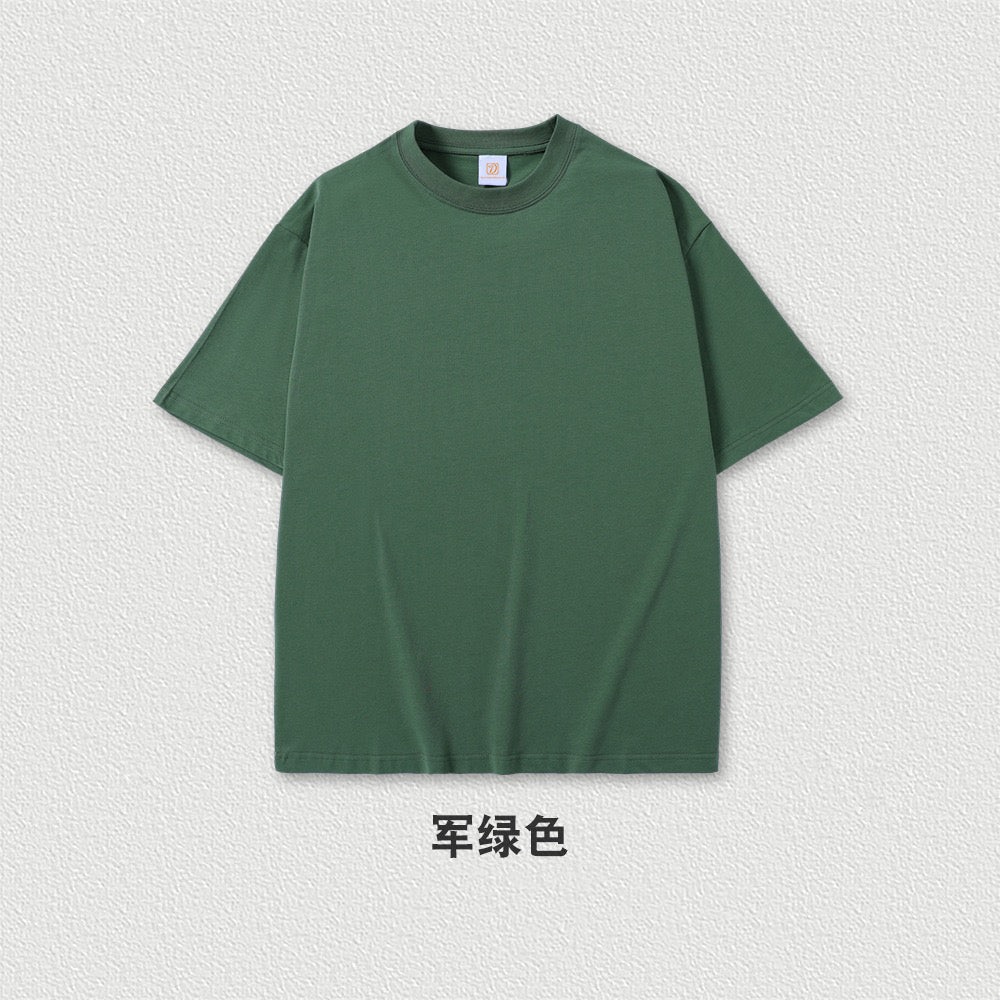 100% Cotton Wholesale Heavy Weight Short Sleeve Drop Shoulder Double Yanze Oversized Streetwear Custom logo Screen Print T-Shirt