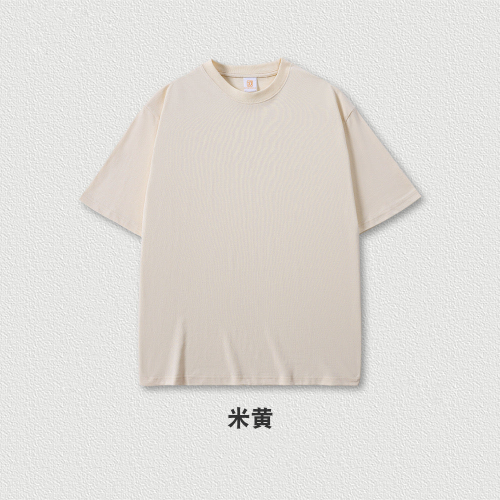 100% Cotton Wholesale Heavy Weight Short Sleeve Drop Shoulder Double Yanze Oversized Streetwear Custom logo Screen Print T-Shirt