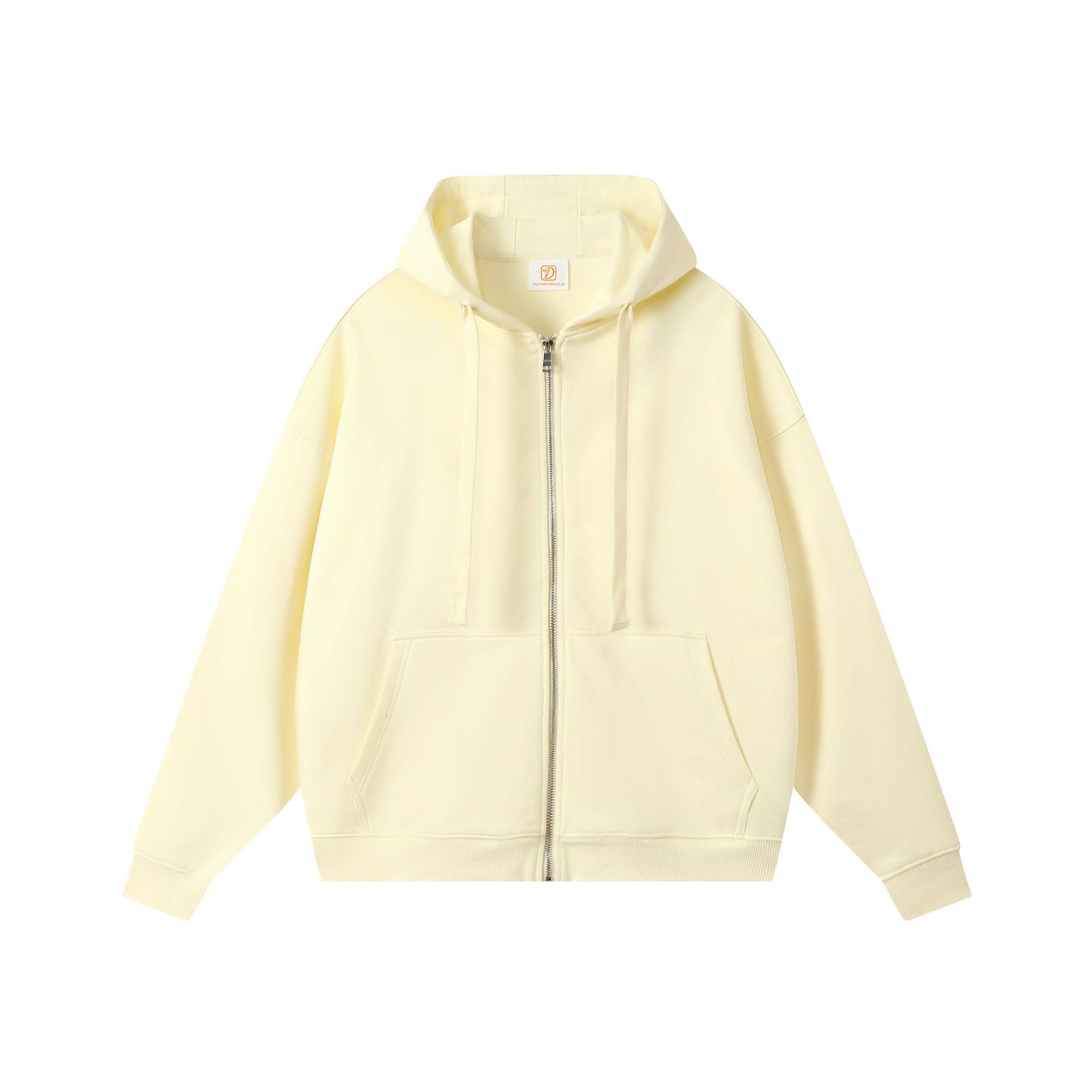 Custom Hoodies logo Blank Zip up Loose High Quality Streetwear Polyester/Cotton Puff Printing Drop Shoulder Men's Hoodies