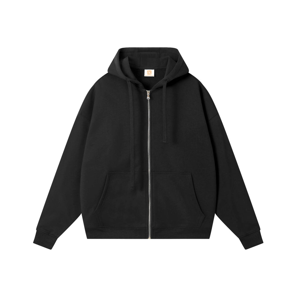 Custom Hoodies logo Blank Zip up Loose High Quality Streetwear Polyester/Cotton Puff Printing Drop Shoulder Men's Hoodies