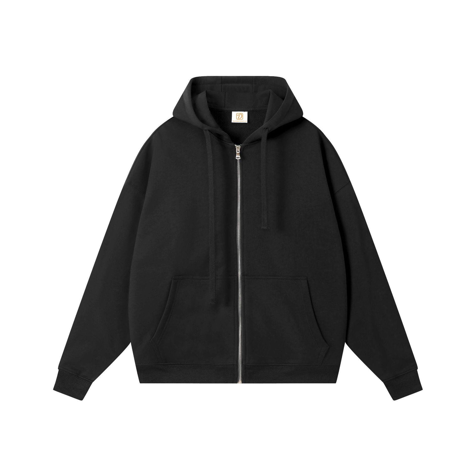 Custom Hoodies logo Blank Zip up Loose High Quality Streetwear Polyester/Cotton Puff Printing Drop Shoulder Men's Hoodies