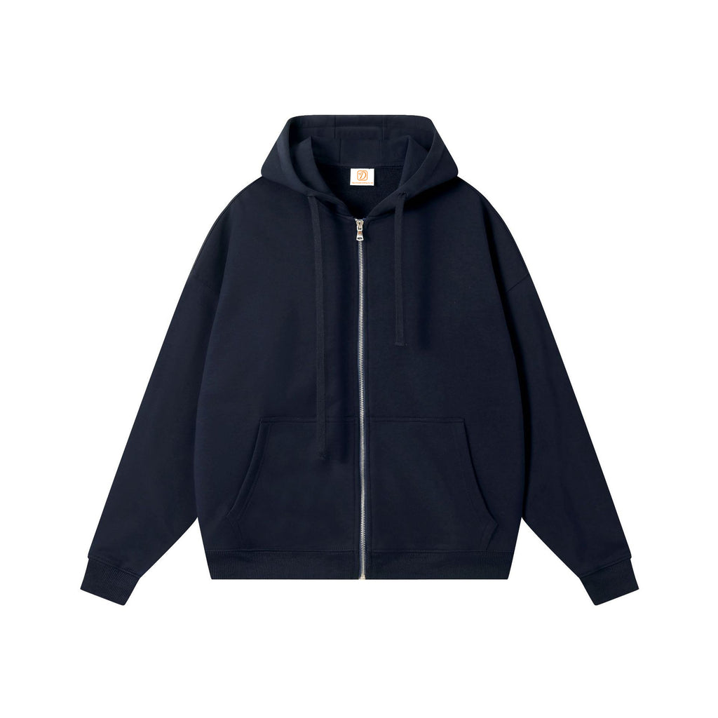 Custom Hoodies logo Blank Zip up Loose High Quality Streetwear Polyester/Cotton Puff Printing Drop Shoulder Men's Hoodies