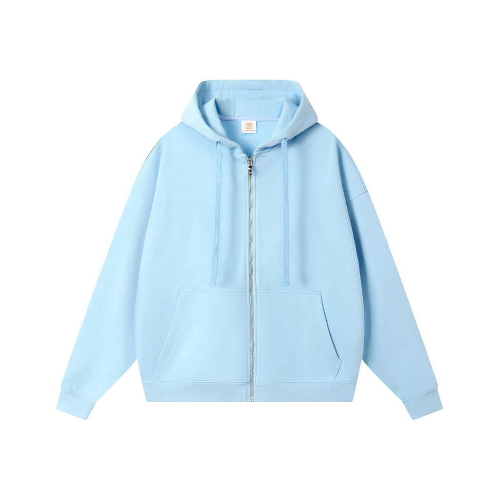 Custom Hoodies logo Blank Zip up Loose High Quality Streetwear Polyester/Cotton Puff Printing Drop Shoulder Men's Hoodies