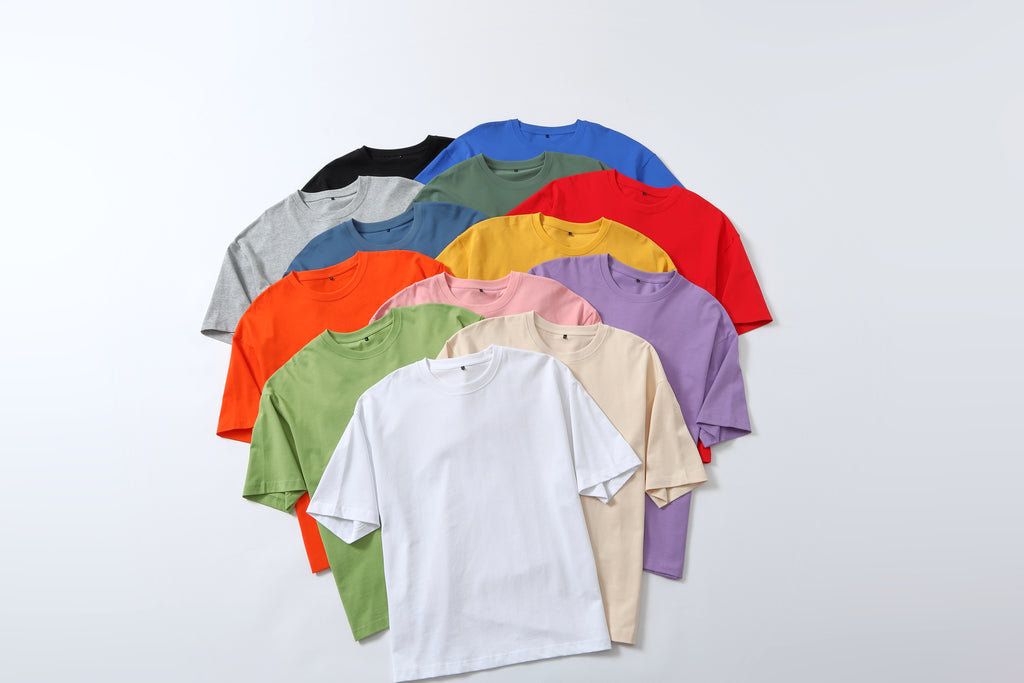 T Shirt Custom 100% Cotton Loose High Quality Short Sleeve Pure Color Blank Streetwear Embroidery Wholesale Men's T-shirts