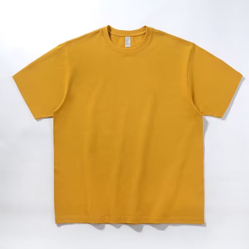 Wholesale Heavyweight Drop Shoulder Sublimation Streetwear Pure Color Heavy Cotton Round Neck High Quality Fashion T-shirts