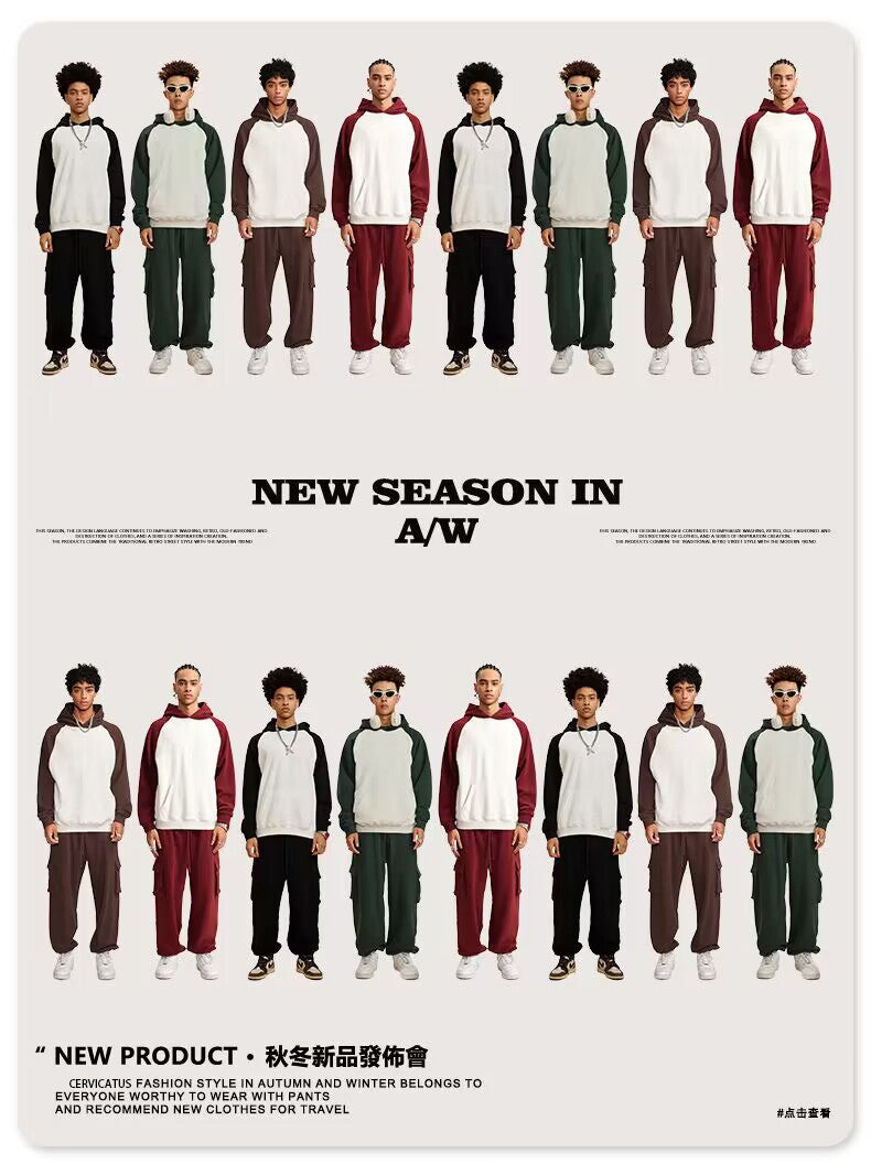 Wholesale Men's Hoodies 100% Cotton High Quality Slouching Heavyweight Pullover Custom Printed Blank Hoodies Men Streetwear