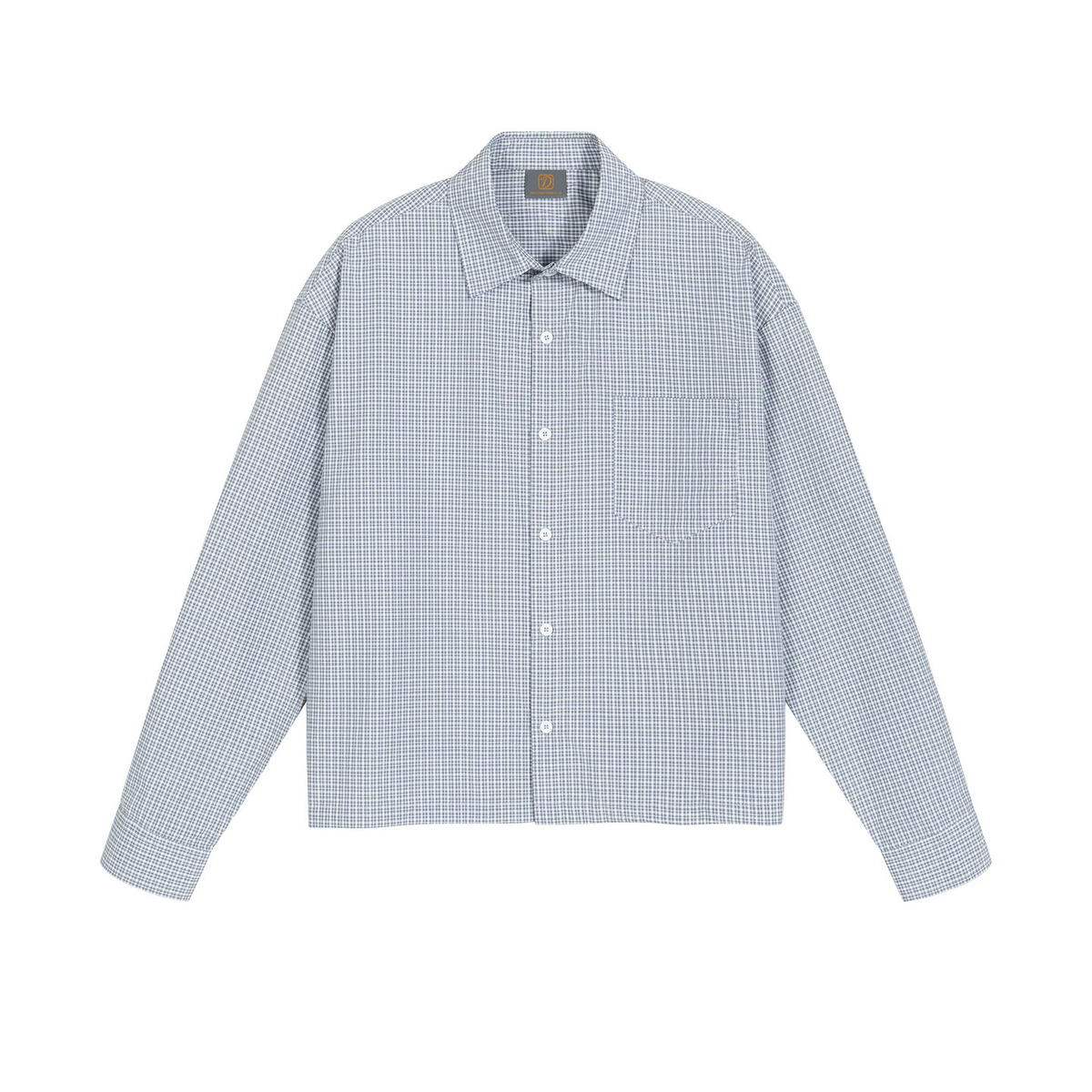 Oem Customize Your Own Exclusive Design Fine Check Square-cut Short Sleeved Casual Long Sleeved T Shirt for Men Check Shirt