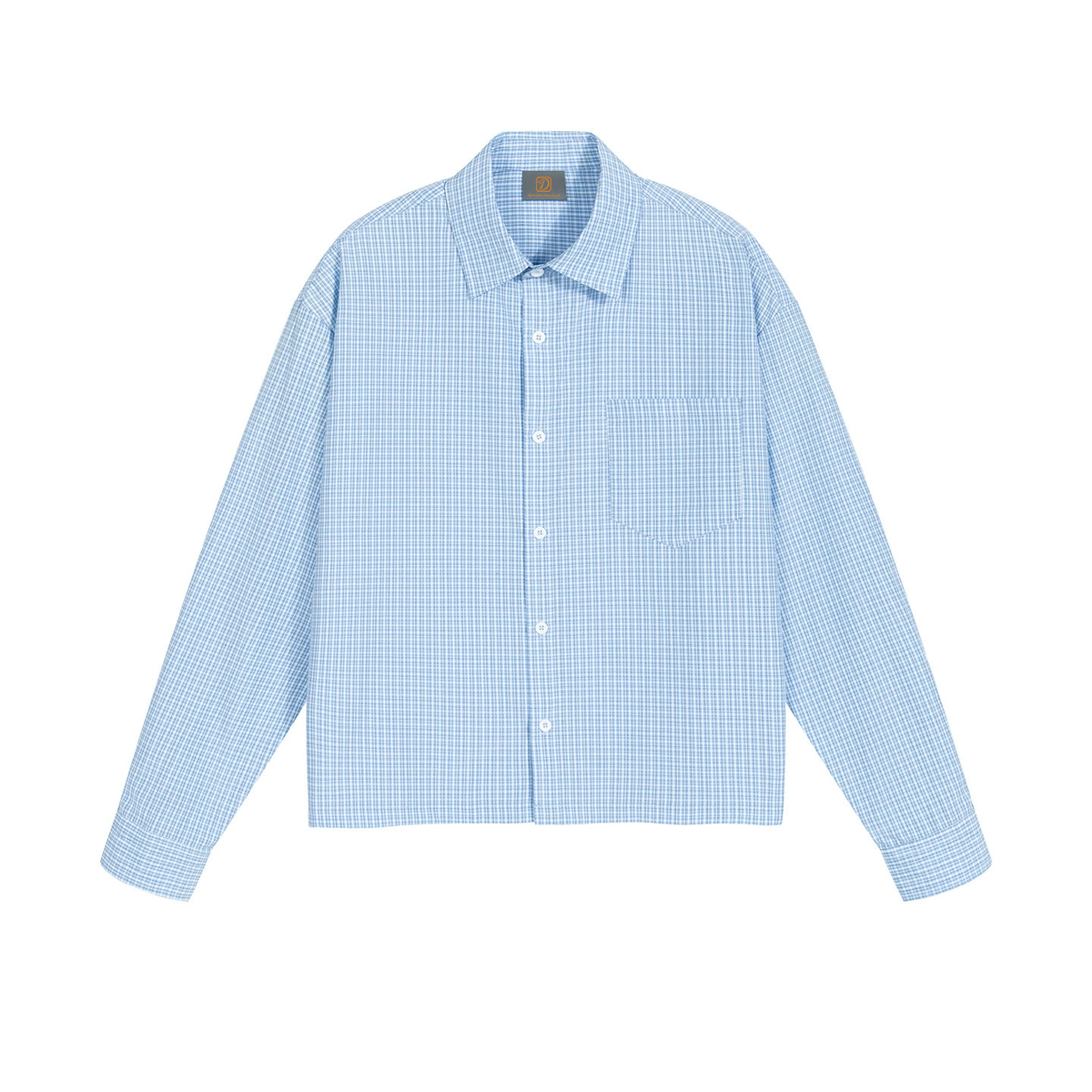 Oem Customize Your Own Exclusive Design Fine Check Square-cut Short Sleeved Casual Long Sleeved T Shirt for Men Check Shirt