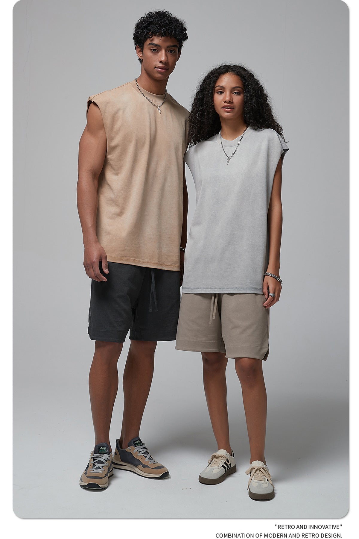 Custom Vintage Sleeveless High Quality Unisex Heavy Cotton Streetwear Puff Print Round Neck Heavy Weight T-shirts Men Women