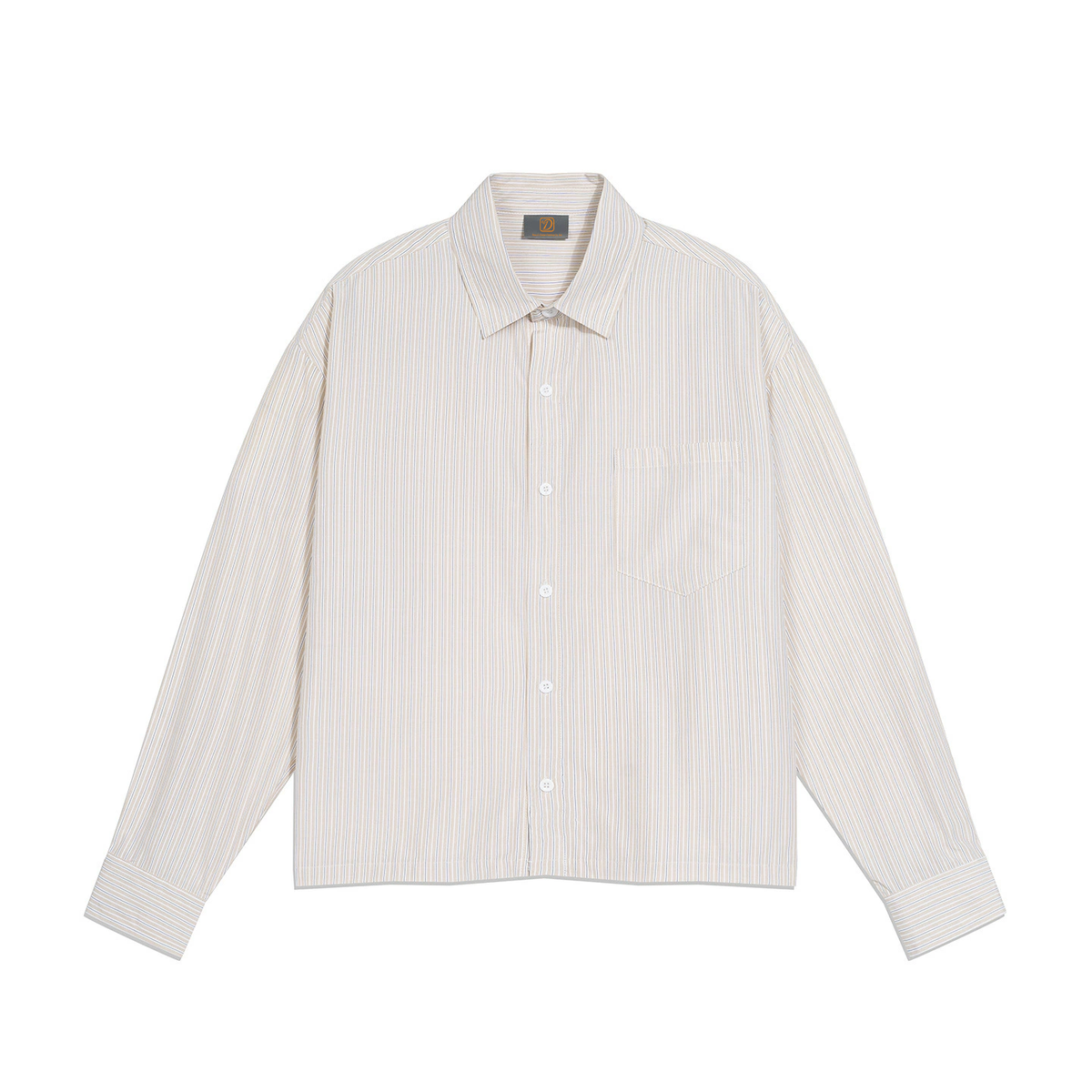 Customized Square Cut Short Sleeved Striped Shirt for Boys Loose Fit Long Sleeves Casual Shirt with Pocket Long Sleeve Tshirts