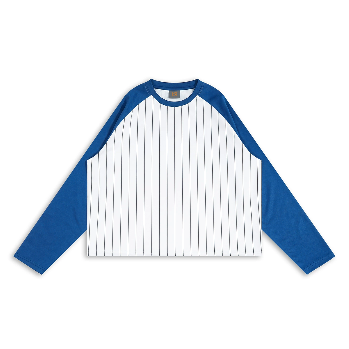 American Style Square Cut Short Sleeved Placket Baseball Long Sleeved T Shirt for Men with Striped Lining Summer Version