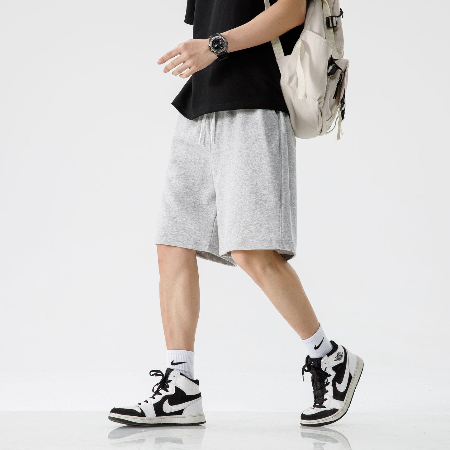 Wholesale Summer High Quality Men's and Women's Matching Solid Color Straight Five Piece Pants Shorts Personalized Design