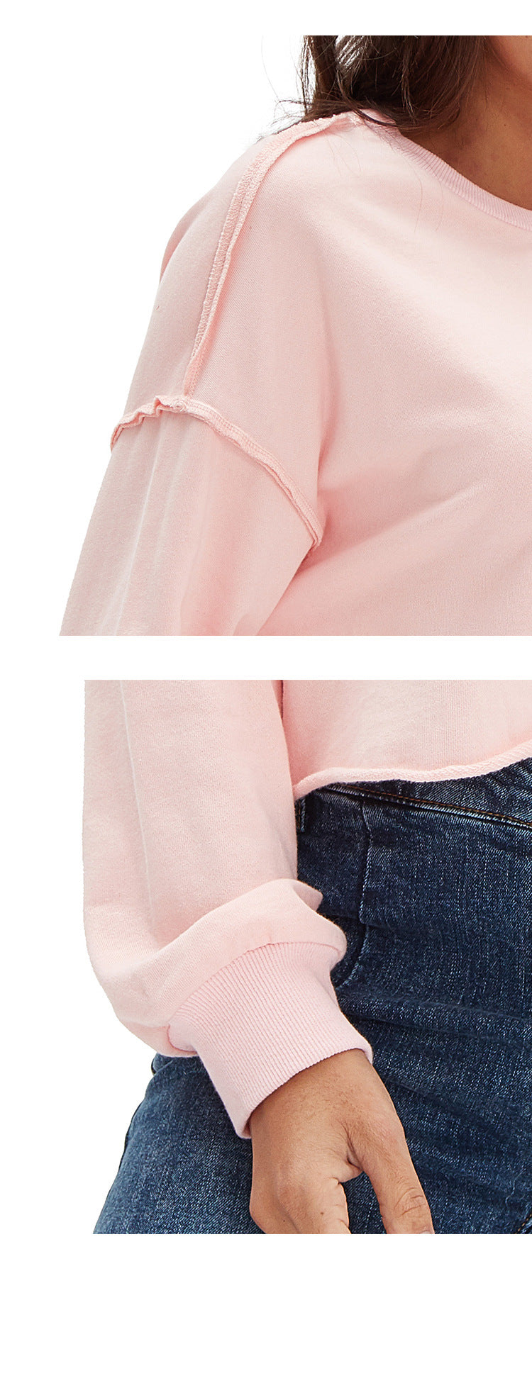 Wholesale Custom logo Frayed Hem Short Multicolored Streetwear High Quality Blank Pullover Cropped Pure Color Fashion Hoodie