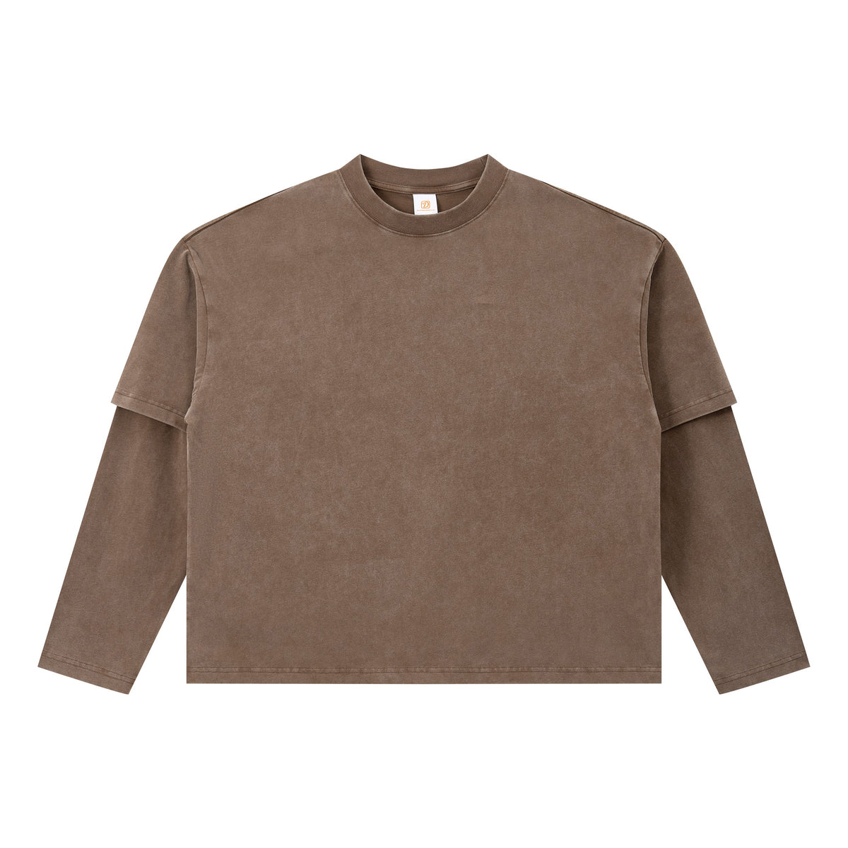 Oem Custom logo Retro Style Snowflake BOXY Loose Fake Two Piece Long Sleeved T Shirt Men Long Sleeves Tshirt High Quality