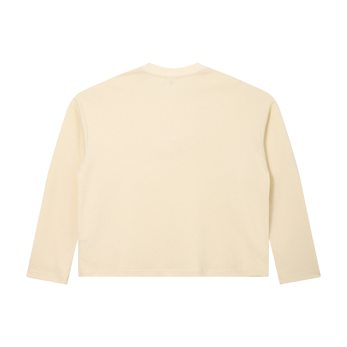 Long Sleeves Tshirt Boxy Solid Color Breathable Long Sleeved Loose Trendy Dropped Shoulder Waffle Sleeve Fall and Winter Style