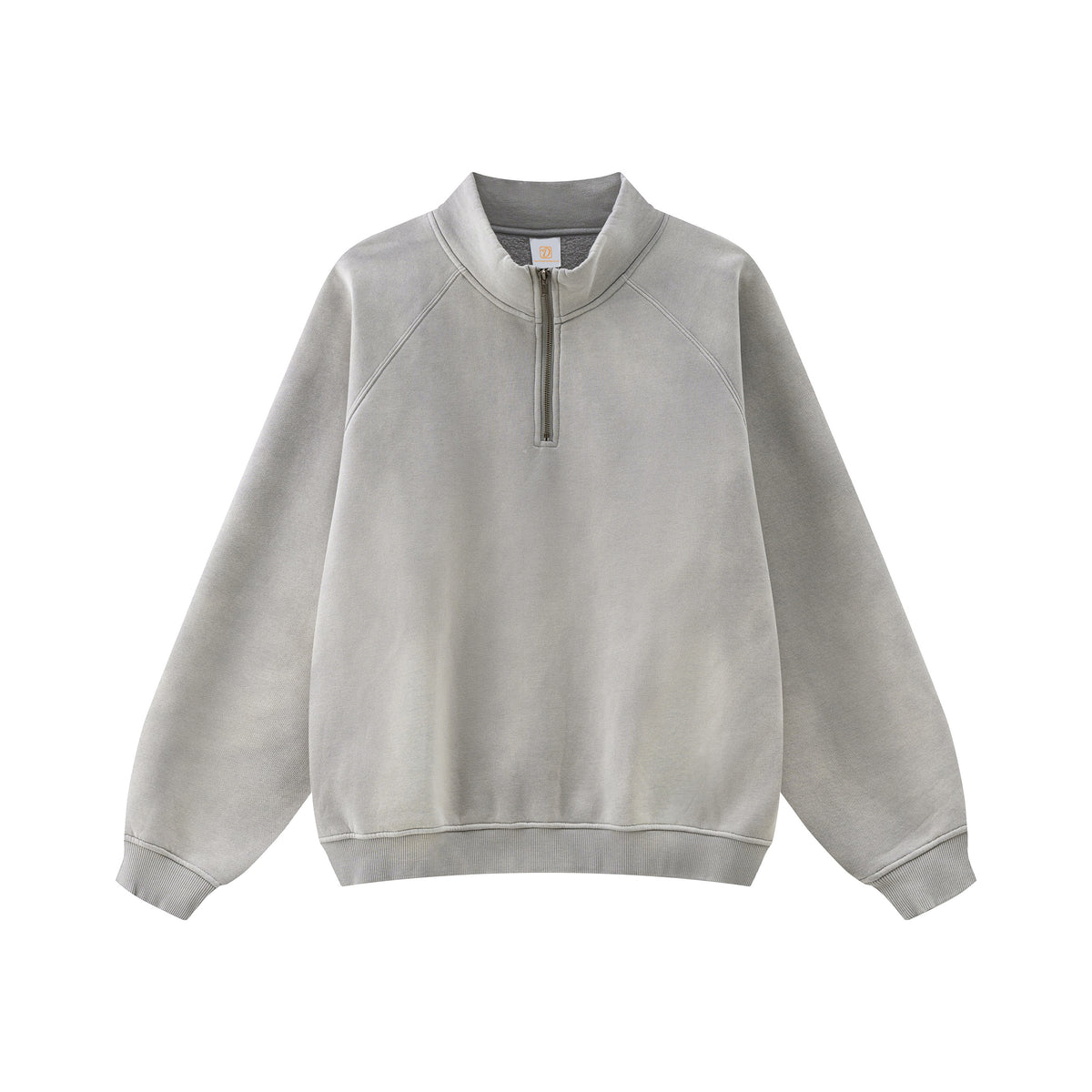 Customized Gradual Gradient Print Horse Chestnut Half Zip Stand up Collar Pullover with Fleece Hood and Shoulder Sleeves