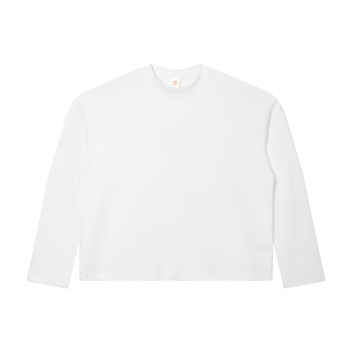Long Sleeves Tshirt Boxy Solid Color Breathable Long Sleeved Loose Trendy Dropped Shoulder Waffle Sleeve Fall and Winter Style