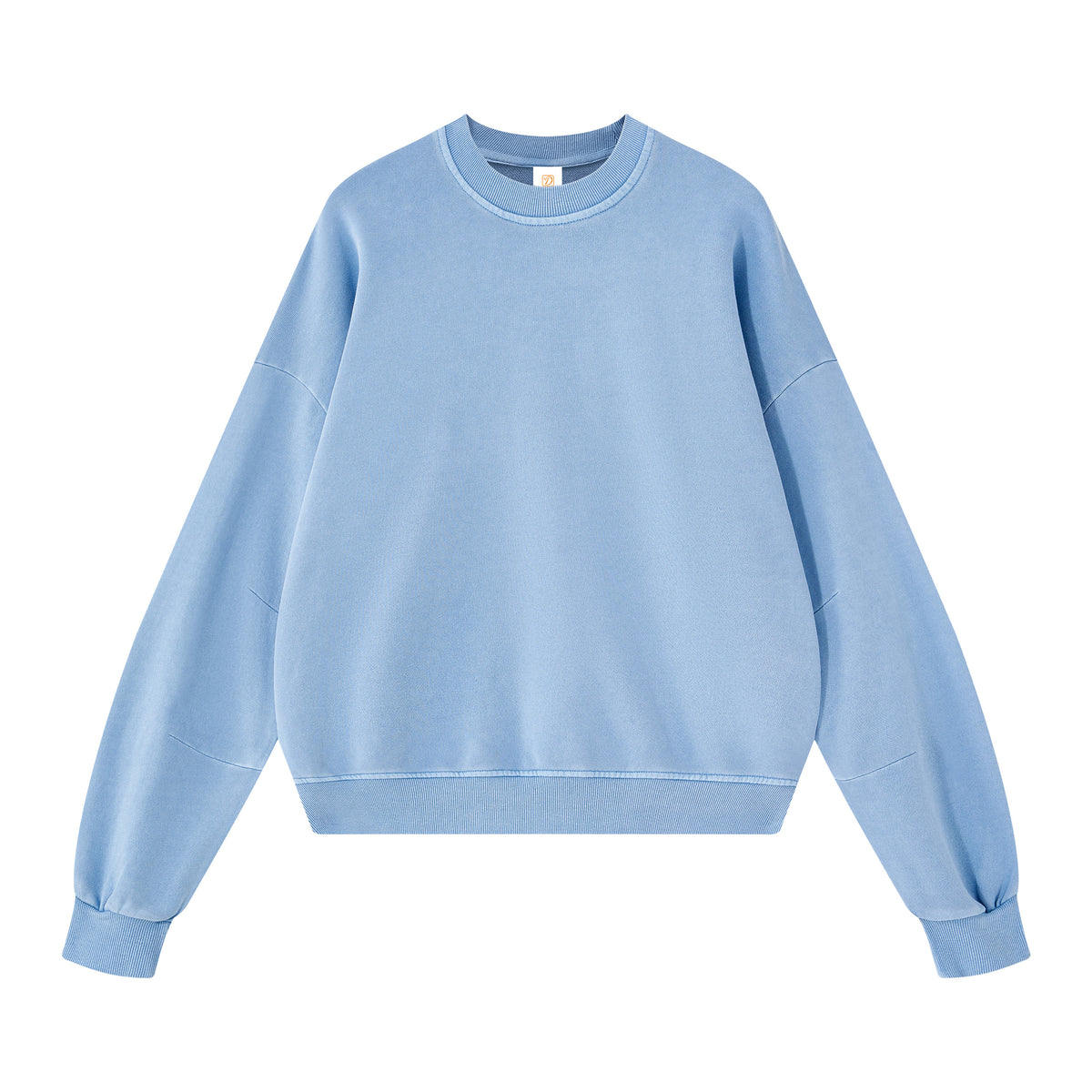 Winter Style BOXY Hoodie High Quality Woolen Fabric with Curved Sleeves Blue Pattern Water Resistant Finish Round Neckline