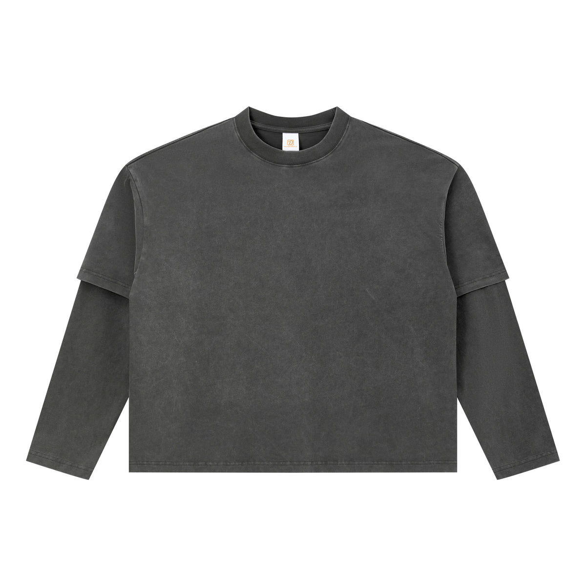 Oem Custom logo Retro Style Snowflake BOXY Loose Fake Two Piece Long Sleeved T Shirt Men Long Sleeves Tshirt High Quality