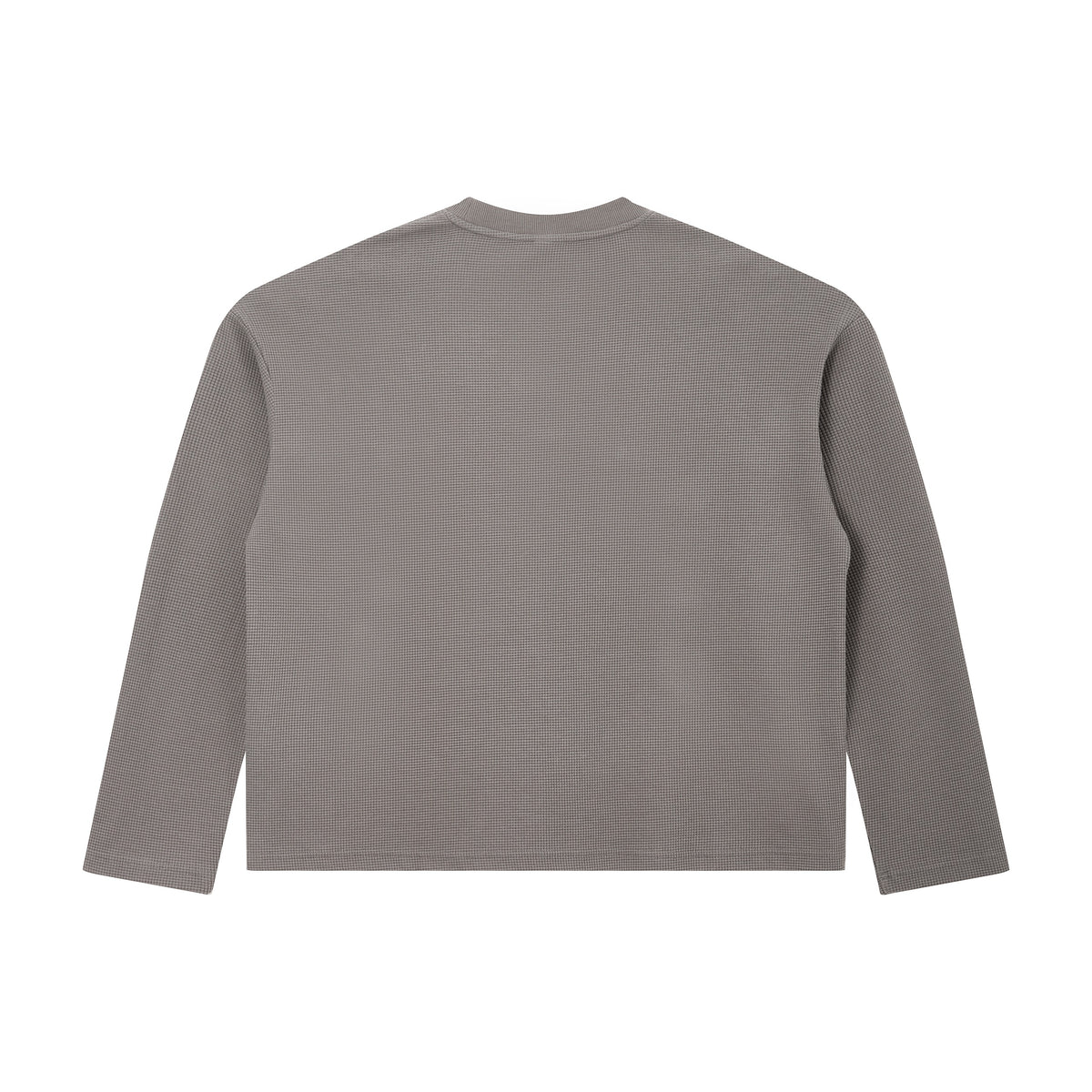 Long Sleeves Tshirt Boxy Solid Color Breathable Long Sleeved Loose Trendy Dropped Shoulder Waffle Sleeve Fall and Winter Style