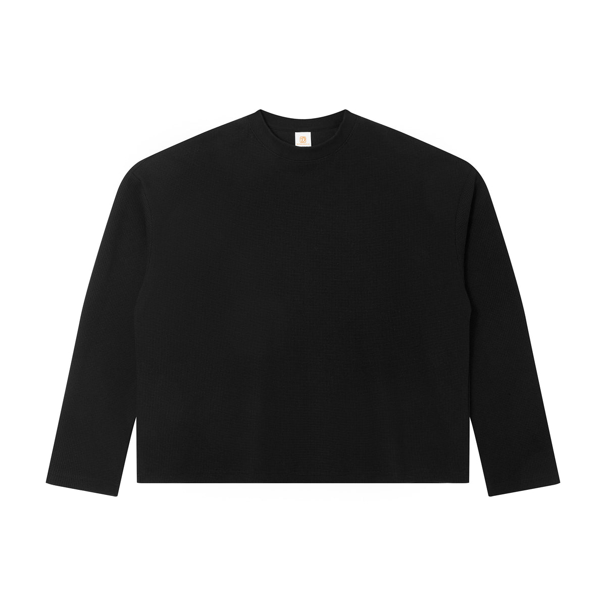 Long Sleeves Tshirt Boxy Solid Color Breathable Long Sleeved Loose Trendy Dropped Shoulder Waffle Sleeve Fall and Winter Style