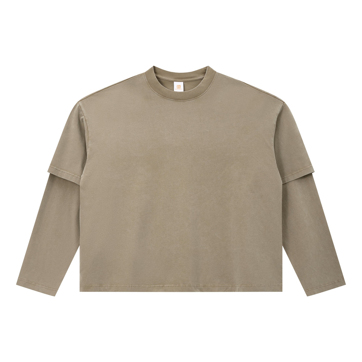 Oem Custom logo Retro Style Snowflake BOXY Loose Fake Two Piece Long Sleeved T Shirt Men Long Sleeves Tshirt High Quality