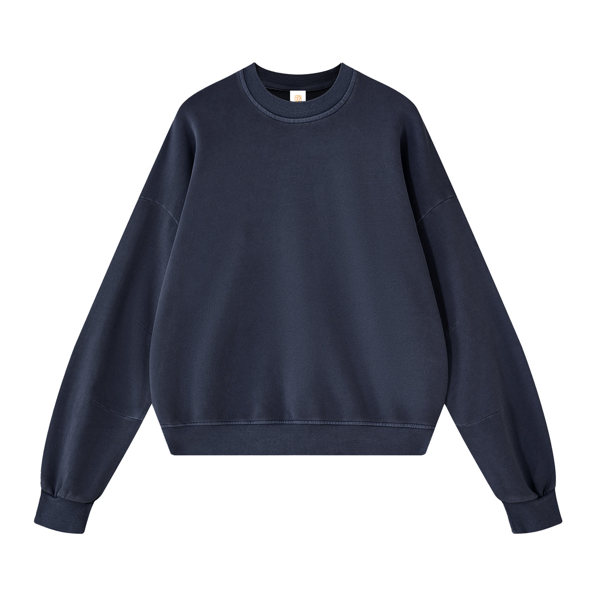 Winter Style BOXY Hoodie High Quality Woolen Fabric with Curved Sleeves Blue Pattern Water Resistant Finish Round Neckline