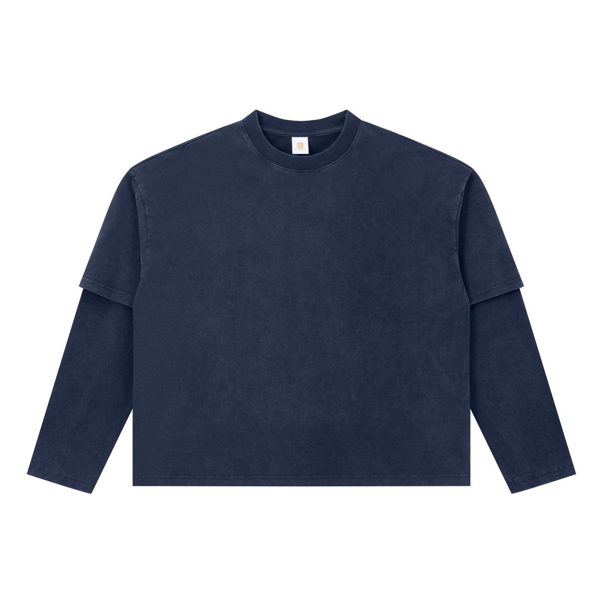 Oem Custom logo Retro Style Snowflake BOXY Loose Fake Two Piece Long Sleeved T Shirt Men Long Sleeves Tshirt High Quality