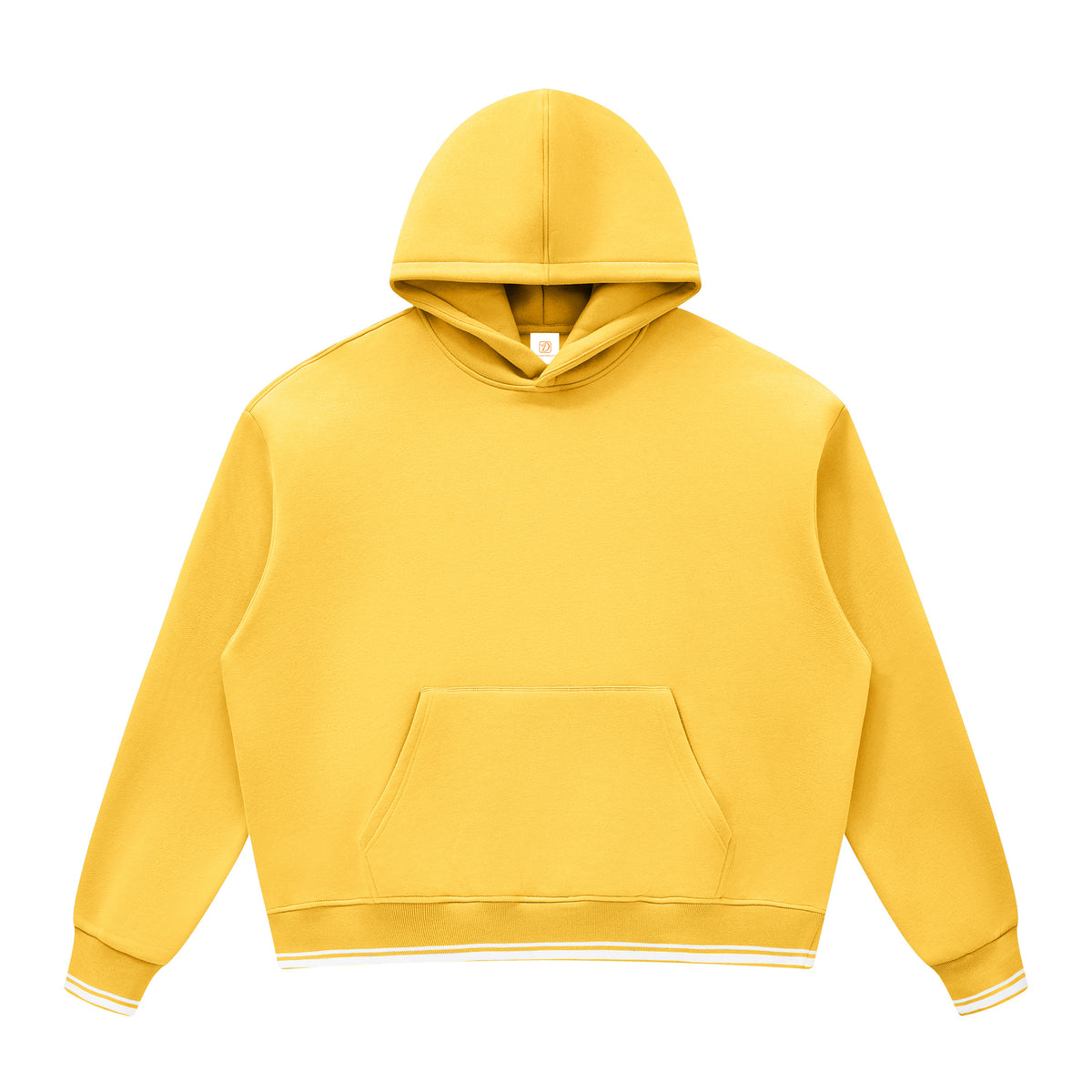 Fall and Winter Multiple Processes to Choose From Style Boxy Color Block Ribbed Loose Fleece Hooded Pullover American Style