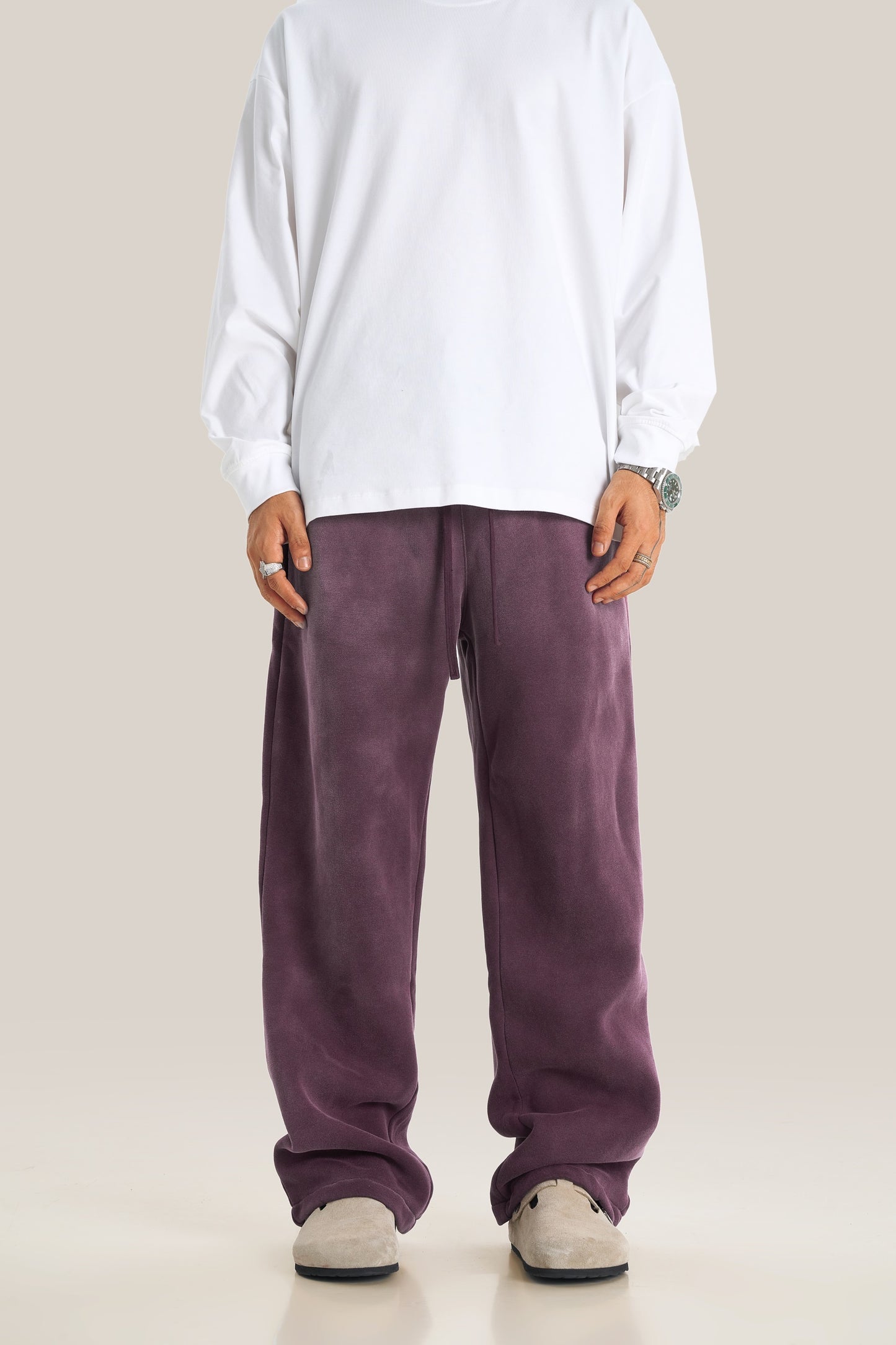 Oem Sweatpants Manufacturer Thick and Loose Wide Leg Straight Cut American Street Trendy Brand Washed Fabric Sweatpants
