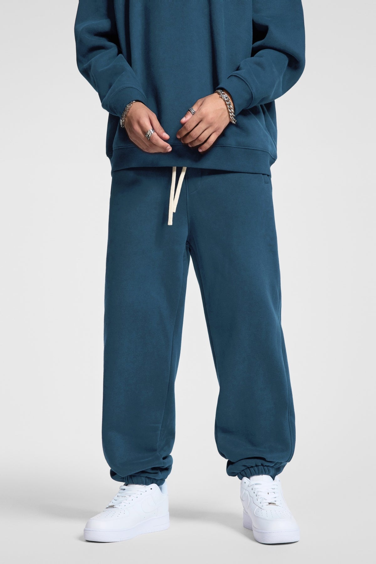 Customized Thick Fabric Padded Long Pants 350g Weight Casual Pants American Trendy Brand Elasticized Cuffs Fall and Winter Style