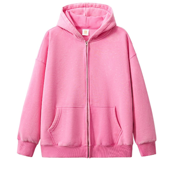 Men's Hoodies New Style Fashion Streetwear Full Zip up High Quality Acid Wash Sublimation Fleece Drop Shoulder Hoodies Wholesale