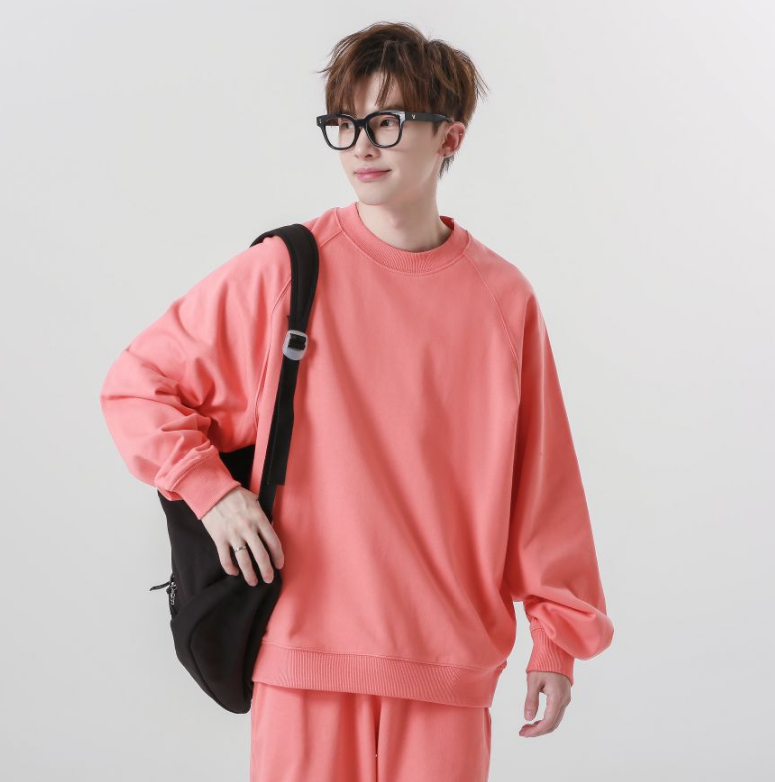 100% Cotton O-neck Pullover Terry Hoodies Wholesale High Quality Raglan Sleeve Blank Custom Embroidered Fashion Soft Sweatshirts