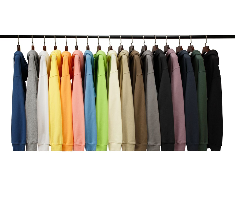 100% Cotton Oversized Multicolored Terry Custom logo Heavyweight Pure Color Drop Shoulder Winter Thick Hoodies