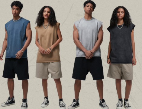 100% Cotton Washed Sleeveless Sublimation Vintage Blank Wax Printing Streetwear High Quality Fashion Plain Tshirts Wholesale