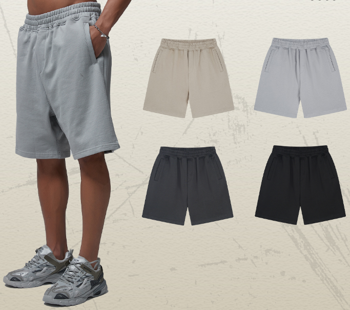410g Heavyweight Shorts 100% Cotton Custom New Design High Quality Fashion Blank Loose Terry Dtf Transfers for Shorts