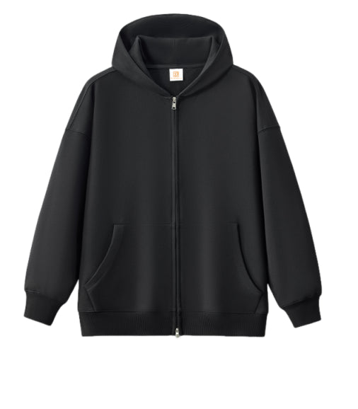 Zip up Heavyweight French Terry Streetwear Pure Color High Quality Blank Polyester and Cotton Hoodie for Men