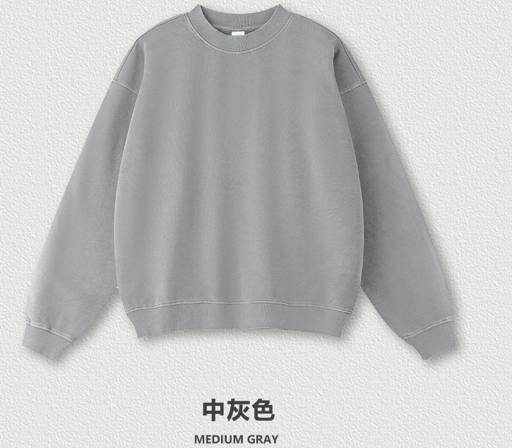 Streetwear Round Neck Custom French Terry Acid Wash Distressed Embroidery Heavyweight Heavy Cotton Vintage Fashion Hoodie