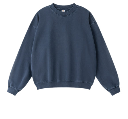 100% Cotton Hoodies Sublimation Crewneck Blank Pullover High Quality French Terry Acid Wash Vintage Distressed Embroidery Hoodie